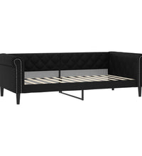 Tagesbett Ausziehbar mit Schubladen Schwarz 90x200cm Kunstleder