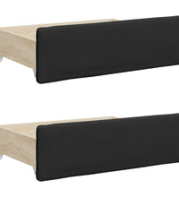 Tagesbett Ausziehbar mit Schubladen Schwarz 90x200cm Kunstleder