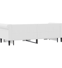 Tagesbett Ausziehbar mit Schubladen Weiß 90x200 cm Kunstleder