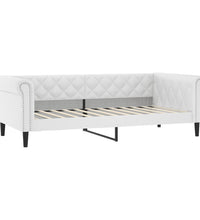 Tagesbett Ausziehbar mit Schubladen Weiß 90x200 cm Kunstleder