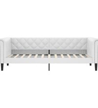 Tagesbett Ausziehbar mit Schubladen Weiß 90x200 cm Kunstleder