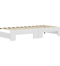 Tagesbett Ausziehbar mit Schubladen Weiß 90x200 cm Kunstleder