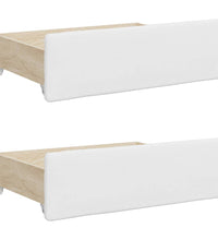 Tagesbett Ausziehbar mit Schubladen Weiß 90x200 cm Kunstleder