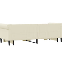 Tagesbett Ausziehbar mit Schubladen Creme 90x200 cm Kunstleder