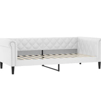 Tagesbett Ausziehbar mit Schubladen Weiß 90x200 cm Kunstleder