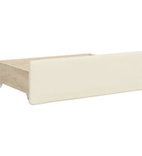 Tagesbett Ausziehbar mit Schubladen Creme 90x200 cm Kunstleder