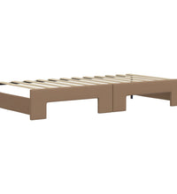 Tagesbett Ausziehbar mit Schubladen Braun 90x200 cm Kunstleder