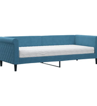 Tagesbett mit Matratze Blau 80x200 cm Samt