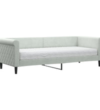 Tagesbett mit Matratze Hellgrau 80x200 cm Samt