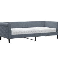 Tagesbett mit Matratze Dunkelgrau 80x200 cm Samt