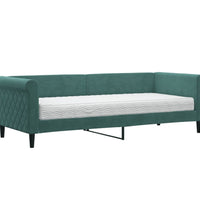 Tagesbett mit Matratze Dunkelgrün 80x200 cm Samt