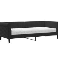 Tagesbett mit Matratze Schwarz 80x200 cm Samt