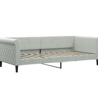 Tagesbett mit Matratze Hellgrau 90x200 cm Samt
