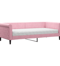Tagesbett mit Matratze Rosa 90x200 cm Samt