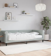 Tagesbett mit Matratze Hellgrau 100x200 cm Samt