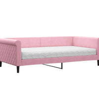 Tagesbett mit Matratze Rosa 100x200 cm Samt