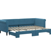 Tagesbett Ausziehbar Blau 80x200 cm Samt
