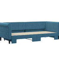 Tagesbett Ausziehbar Blau 80x200 cm Samt