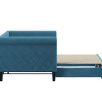 Tagesbett Ausziehbar Blau 80x200 cm Samt