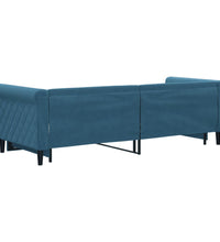 Tagesbett Ausziehbar Blau 80x200 cm Samt