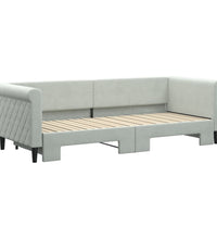 Tagesbett Ausziehbar Hellgrau 80x200 cm Samt