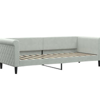 Tagesbett Ausziehbar Hellgrau 80x200 cm Samt