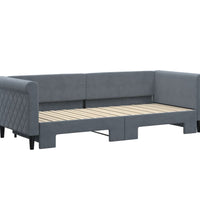 Tagesbett Ausziehbar Dunkelgrau 80x200 cm Samt