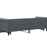 Tagesbett Ausziehbar Dunkelgrau 80x200 cm Samt