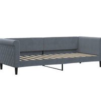 Tagesbett Ausziehbar Dunkelgrau 80x200 cm Samt