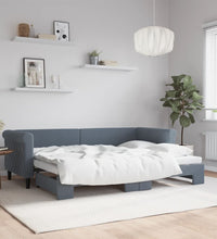 Tagesbett Ausziehbar Dunkelgrau 80x200 cm Samt