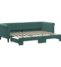 Tagesbett Ausziehbar Dunkelgrün 80x200 cm Samt