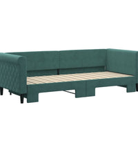 Tagesbett Ausziehbar Dunkelgrün 80x200 cm Samt