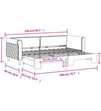Tagesbett Ausziehbar Dunkelgrün 80x200 cm Samt
