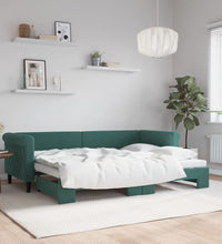 Tagesbett Ausziehbar Dunkelgrün 80x200 cm Samt