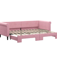 Tagesbett Ausziehbar Rosa 80x200 cm Samt