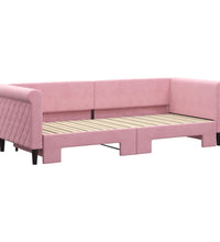 Tagesbett Ausziehbar Rosa 80x200 cm Samt