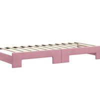 Tagesbett Ausziehbar Rosa 80x200 cm Samt