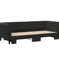 Tagesbett Ausziehbar Schwarz 80x200 cm Samt