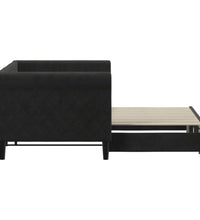 Tagesbett Ausziehbar Schwarz 80x200 cm Samt