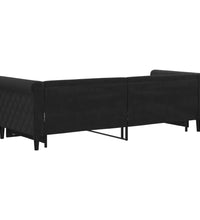 Tagesbett Ausziehbar Schwarz 80x200 cm Samt