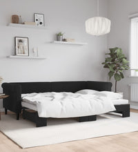 Tagesbett Ausziehbar Schwarz 80x200 cm Samt