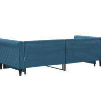 Tagesbett Ausziehbar Blau 90x200 cm Samt