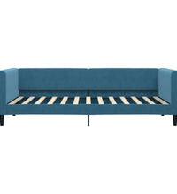 Tagesbett Ausziehbar Blau 90x200 cm Samt