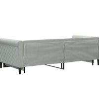 Tagesbett Ausziehbar Hellgrau 90x200 cm Samt