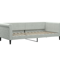Tagesbett Ausziehbar Hellgrau 90x200 cm Samt