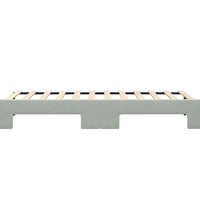 Tagesbett Ausziehbar Hellgrau 90x200 cm Samt