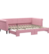 Tagesbett Ausziehbar Rosa 90x200 cm Samt