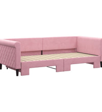 Tagesbett Ausziehbar Rosa 90x200 cm Samt