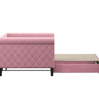 Tagesbett Ausziehbar Rosa 90x200 cm Samt