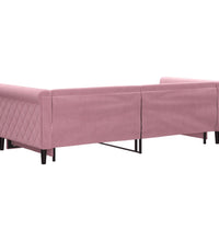 Tagesbett Ausziehbar Rosa 90x200 cm Samt